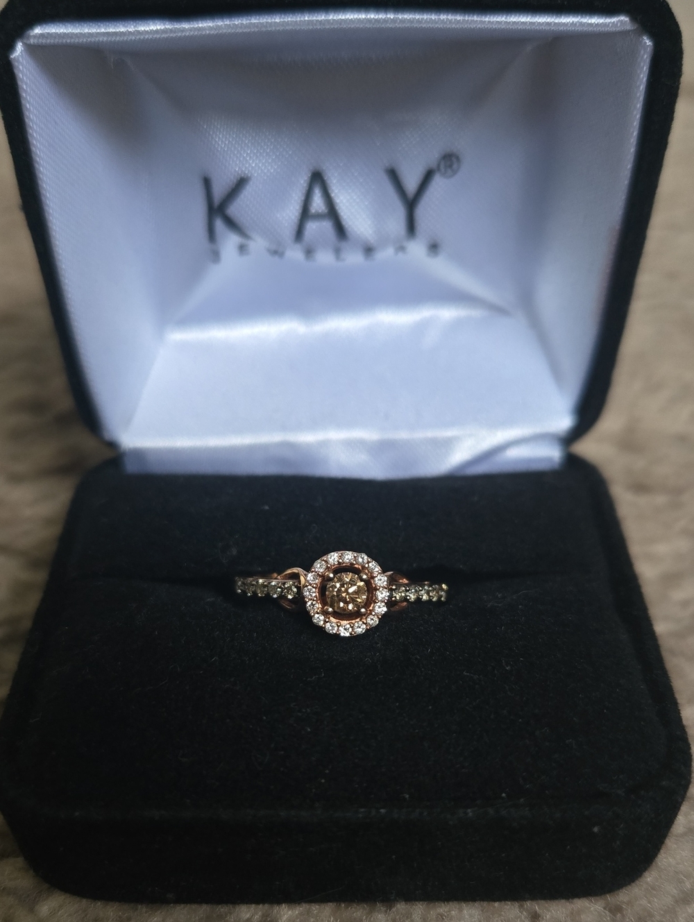 Le Vian Rose Gold Brown Diamond Halo Ring